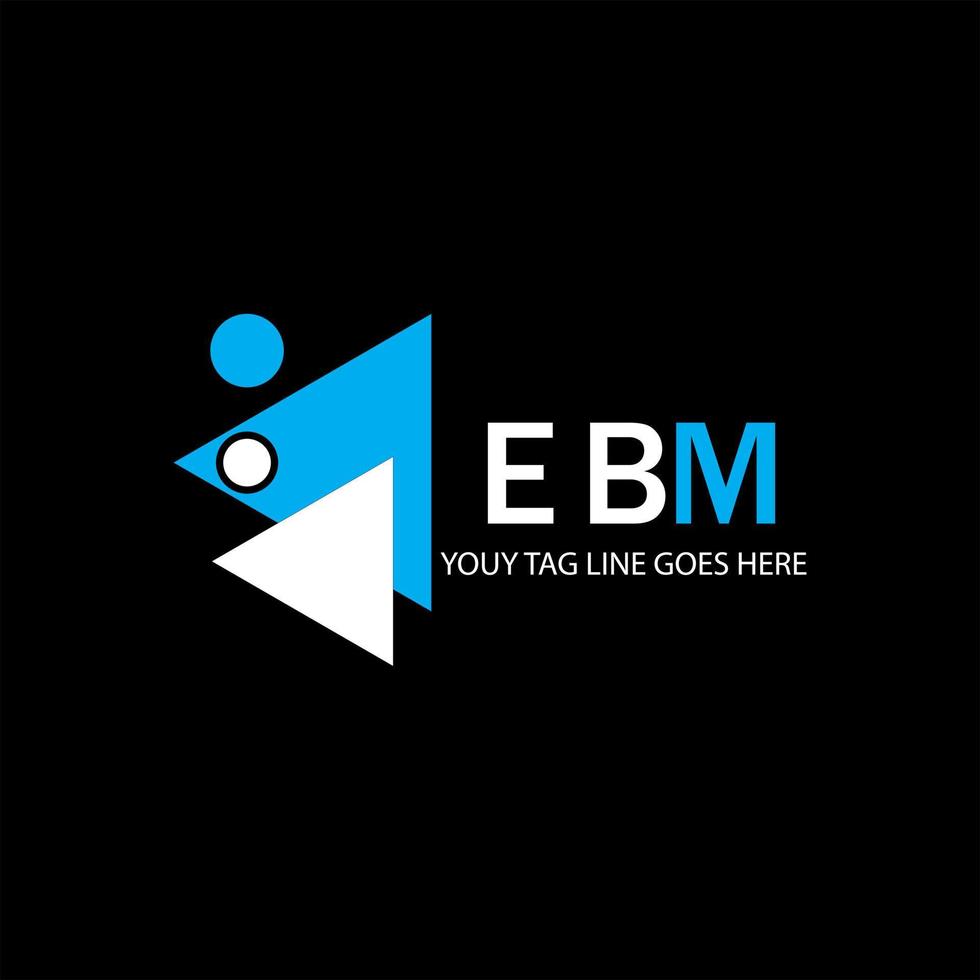 design criativo do logotipo da carta ebm com gráfico vetorial vetor