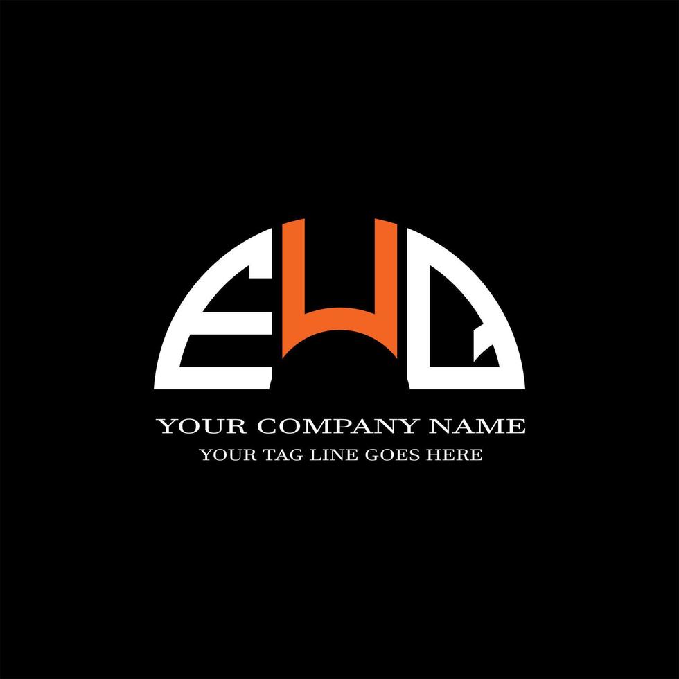 design criativo do logotipo da carta euq com gráfico vetorial vetor