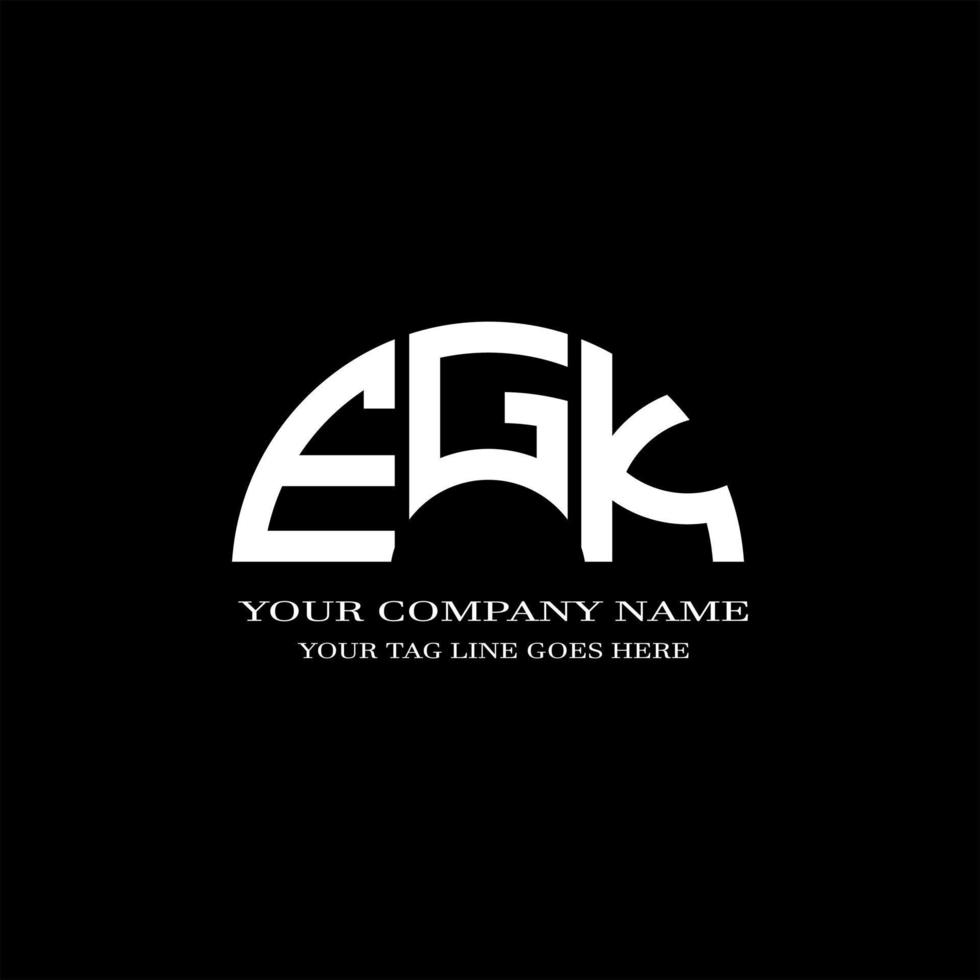 design criativo de logotipo de carta egk com gráfico vetorial vetor