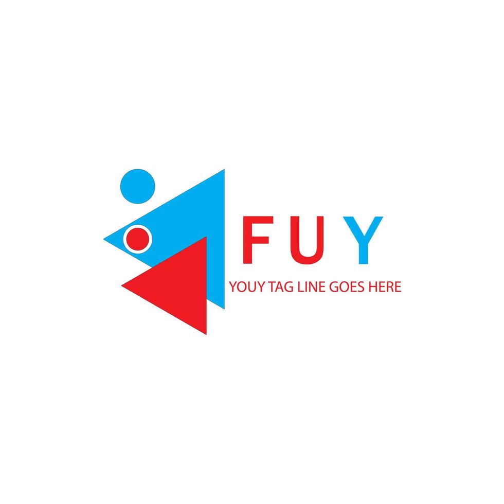 design criativo de logotipo de carta fuy com gráfico vetorial vetor