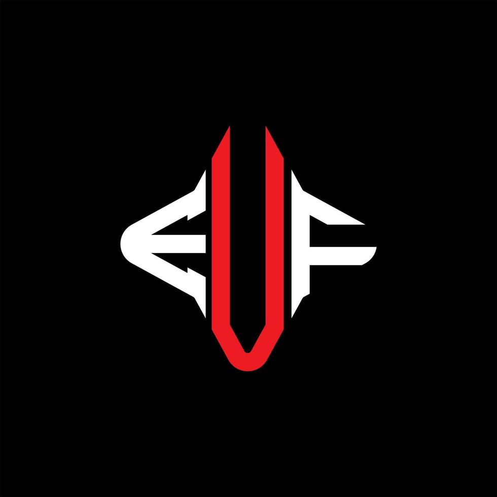 design criativo do logotipo da carta euf com gráfico vetorial vetor