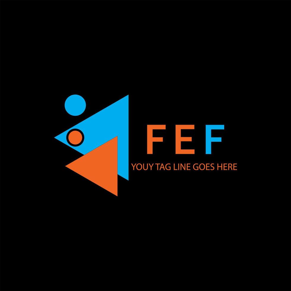 design criativo do logotipo da carta fef com gráfico vetorial vetor