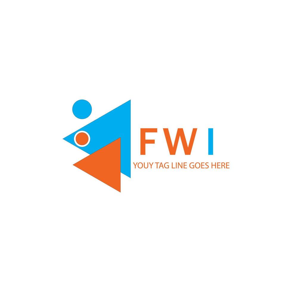 design criativo de logotipo de letra fwi com gráfico vetorial vetor