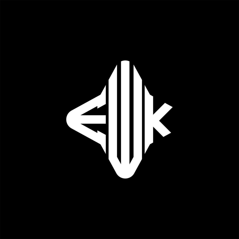 design criativo do logotipo da carta ewk com gráfico vetorial vetor