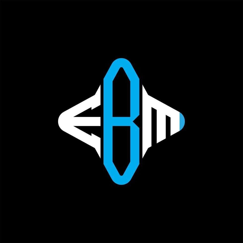 design criativo do logotipo da carta ebm com gráfico vetorial vetor