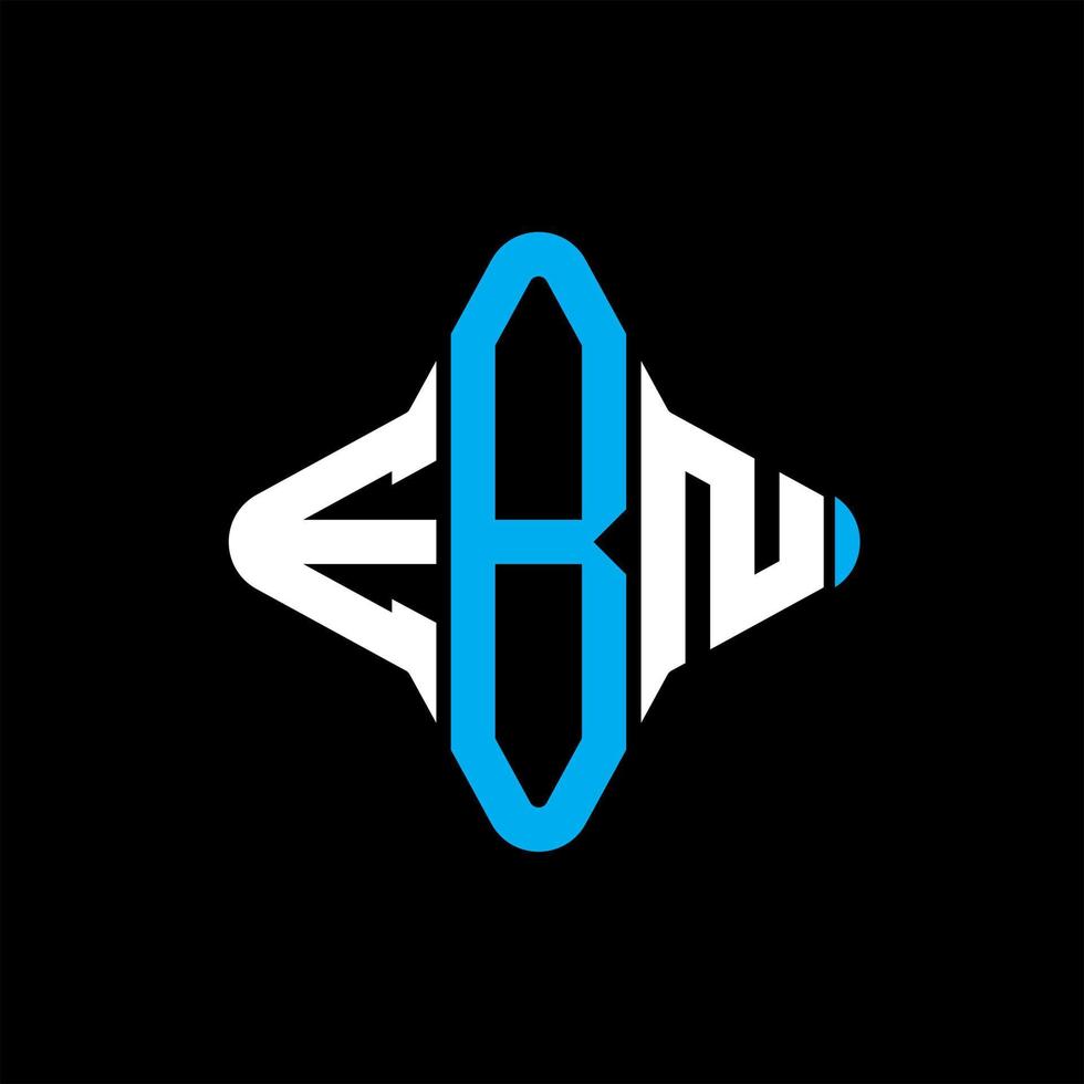 design criativo do logotipo da carta ebn com gráfico vetorial vetor