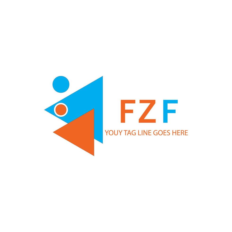 design criativo de logotipo de carta fzf com gráfico vetorial vetor