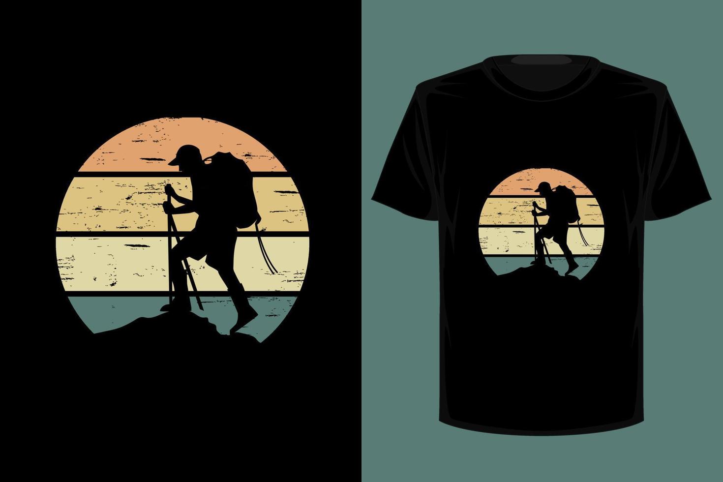 design de camiseta vintage retrô de aventura de montanha vetor