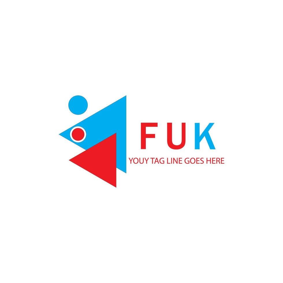 design criativo de logotipo de carta fuk com gráfico vetorial vetor