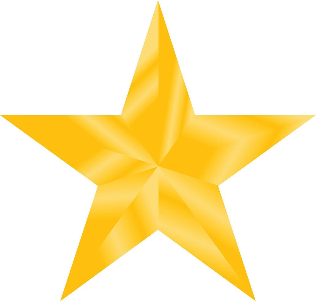 signo de ouro. estrela de ouro sobre fundo branco. vetor