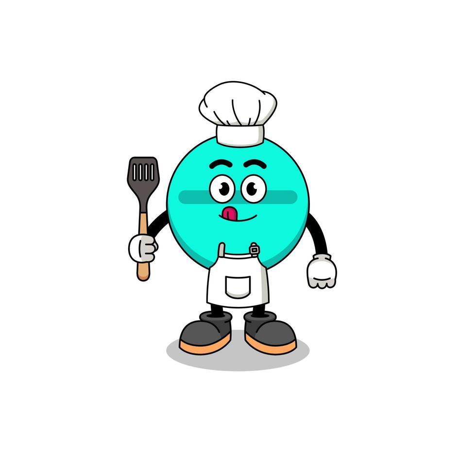 ilustração de mascote do chef de tablet de medicina vetor