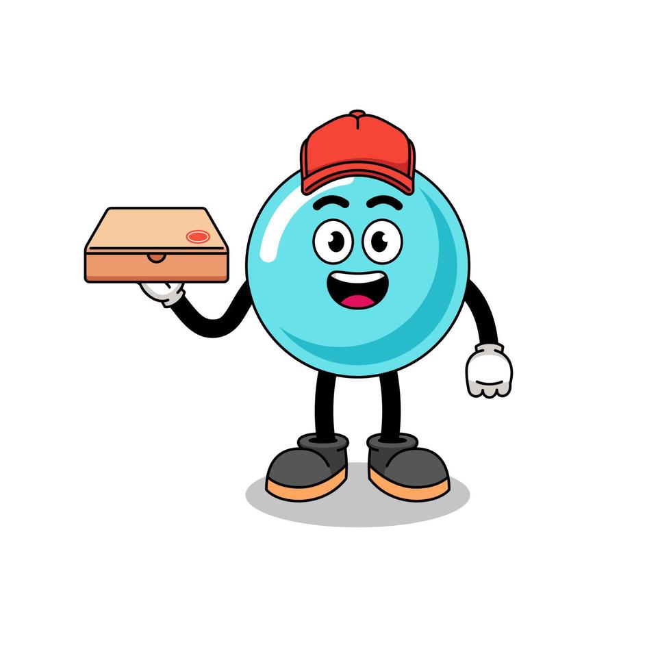 ilustração de bolha como entregador de pizza vetor