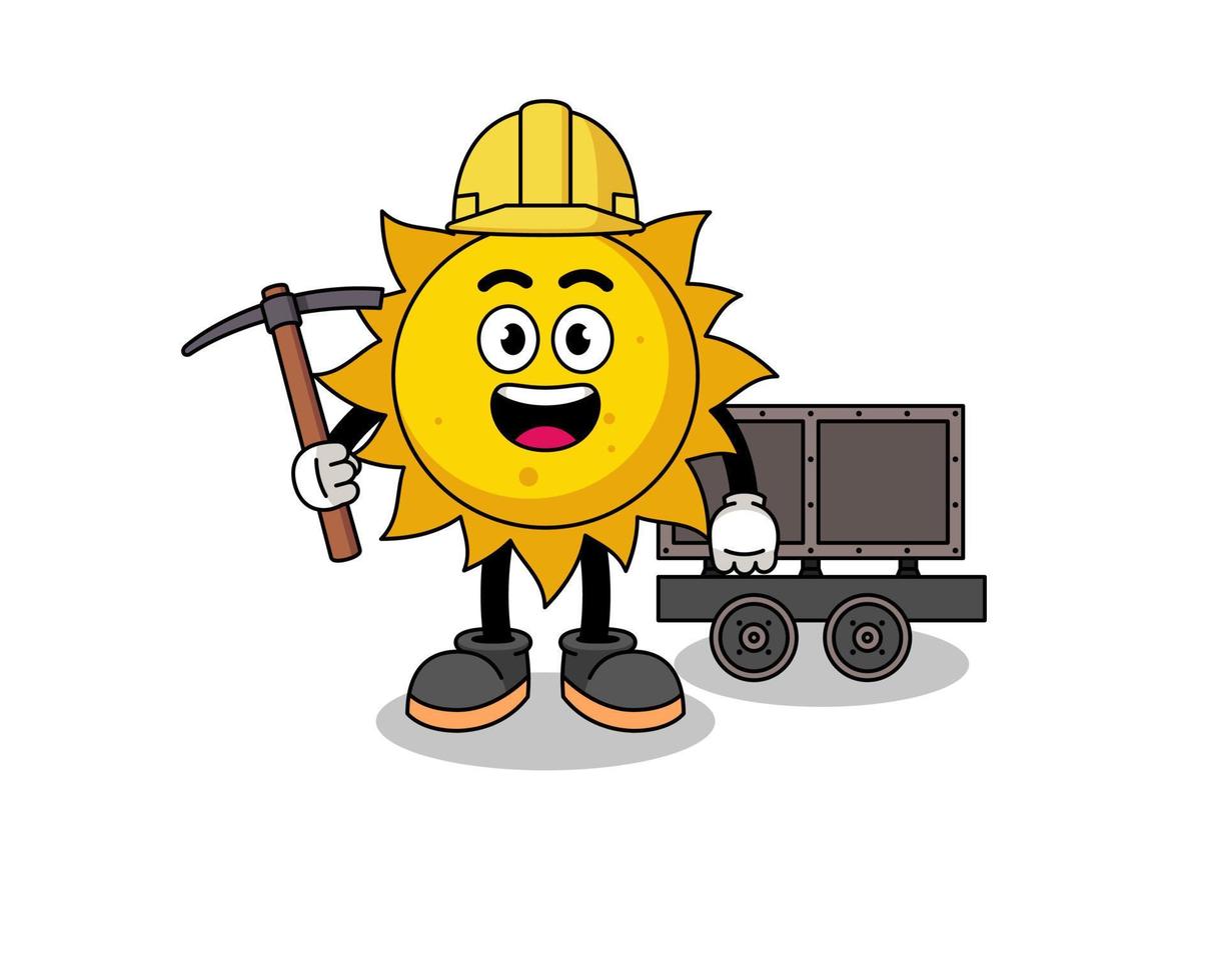 ilustração de mascote do mineiro do sol vetor