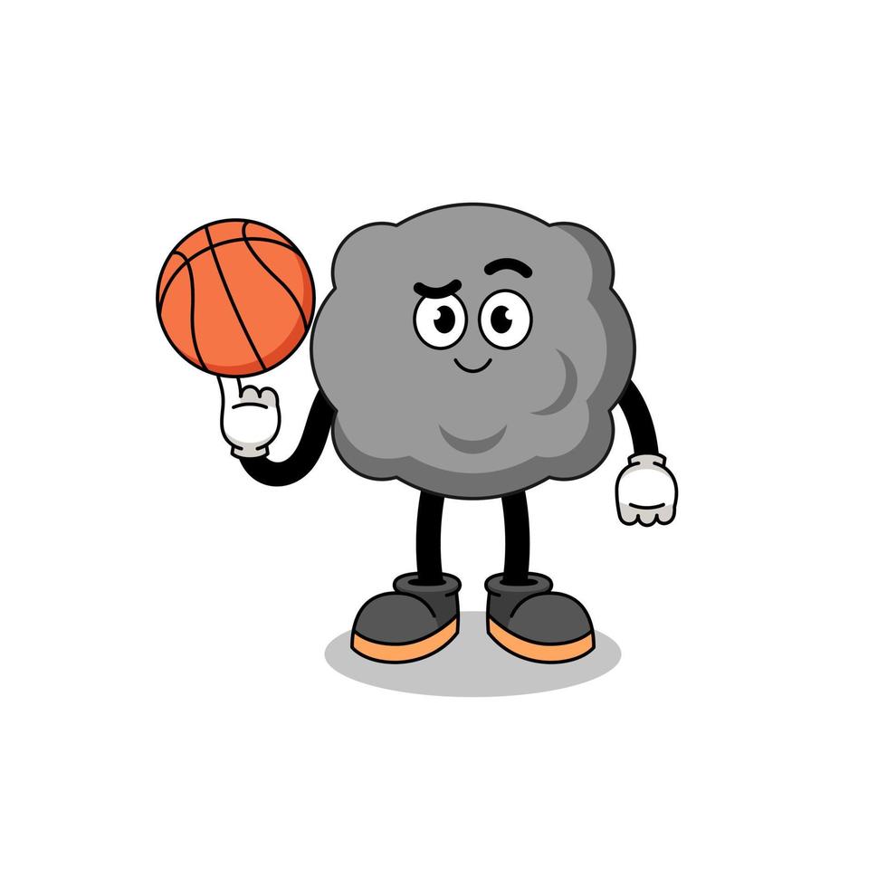 ilustração de nuvem escura como jogador de basquete vetor