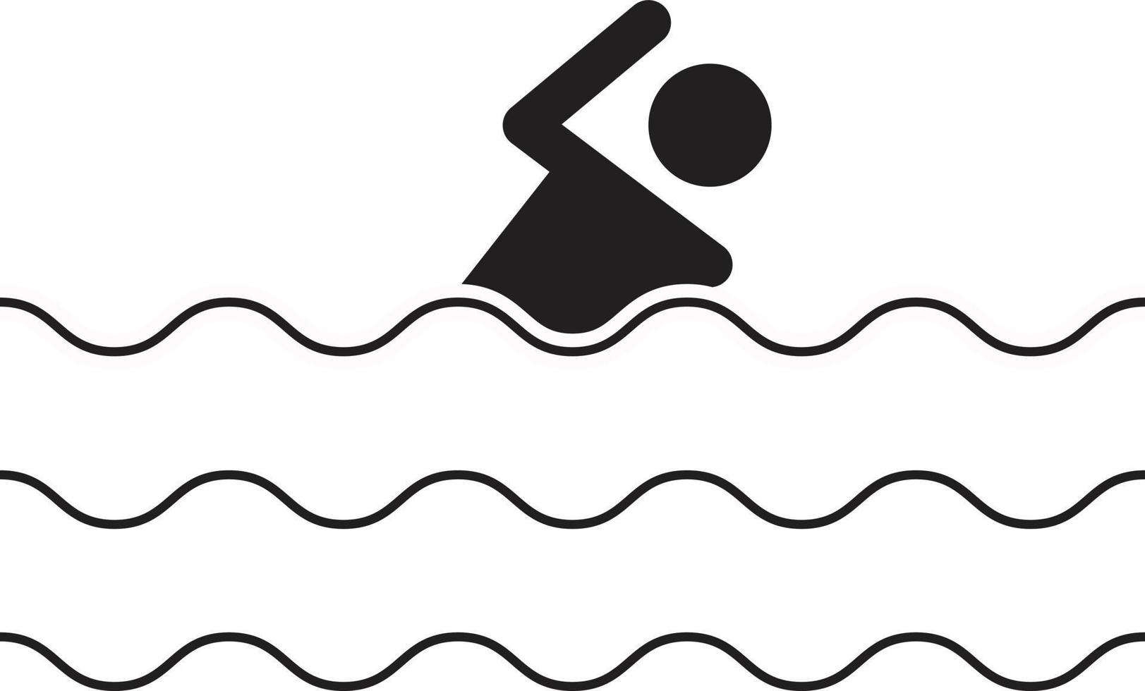 ícone de natação em fundo branco. sinal de natação. vetor