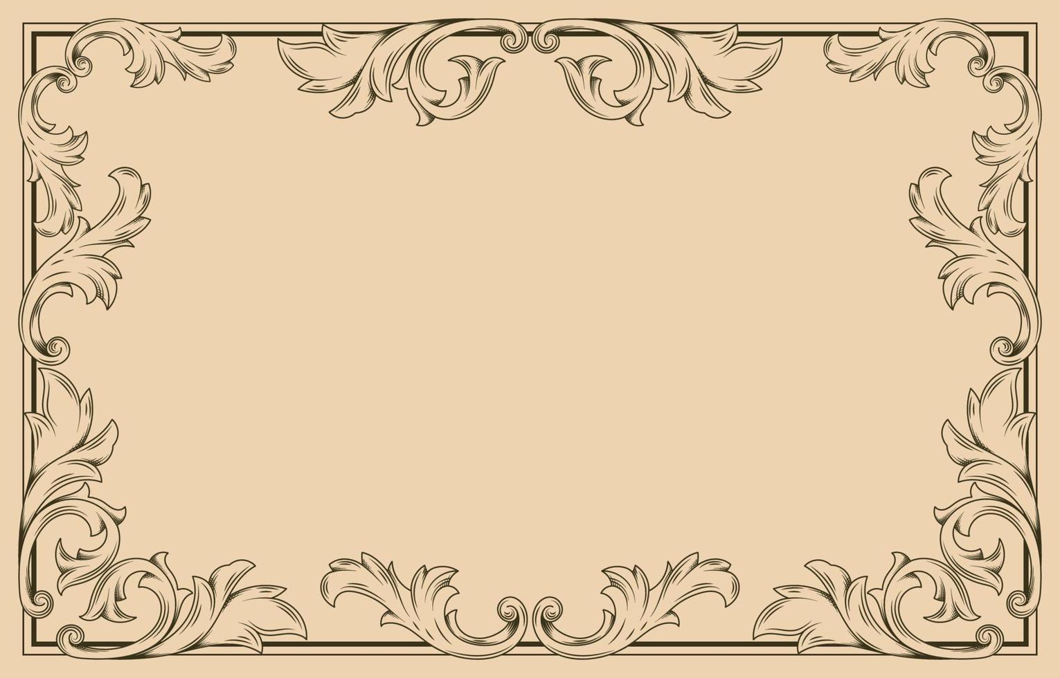 fundo de quadro art nouveau de estilo de desenho de mão vetor