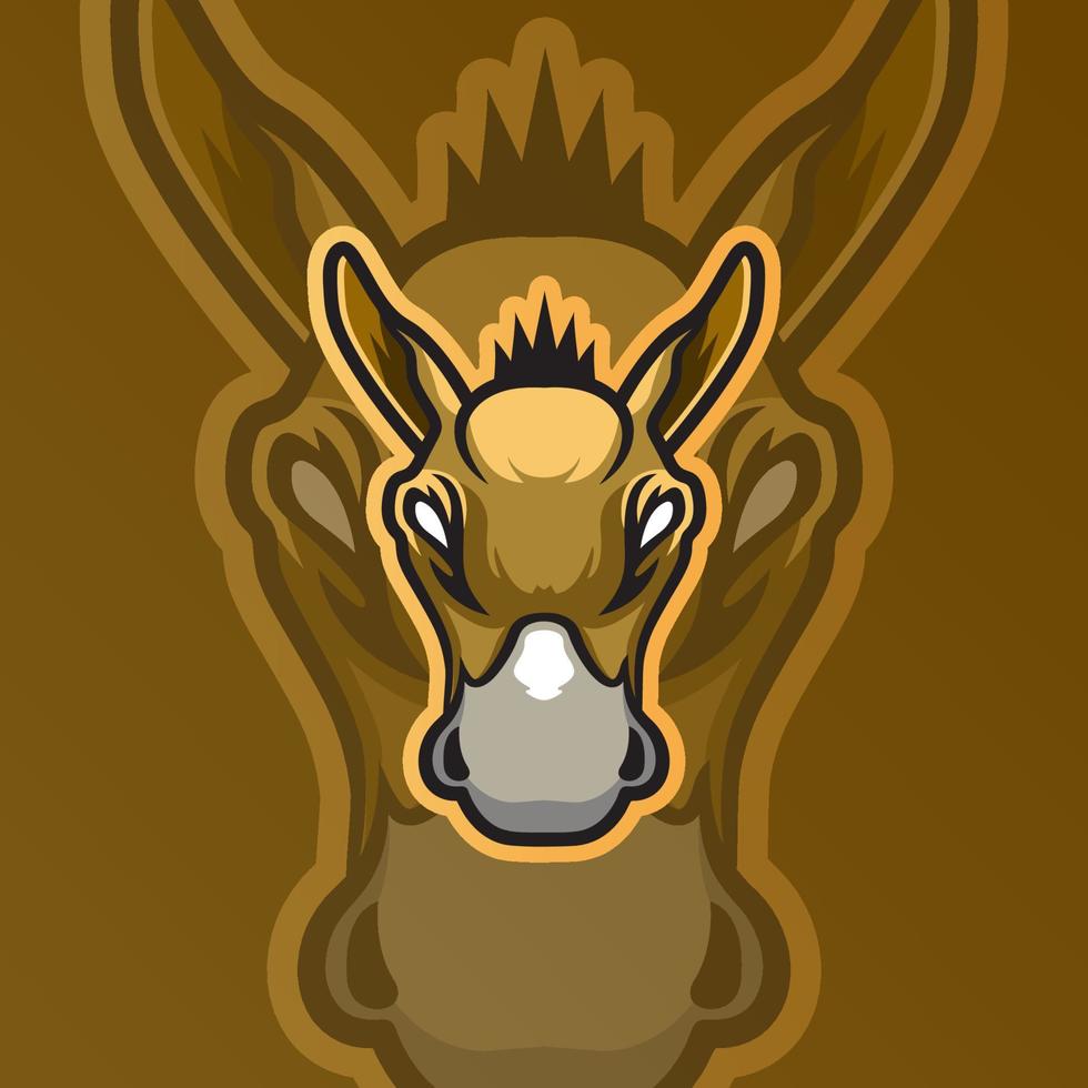 logotipo de mascote de burro para jogos ou emblemas de esport vetor