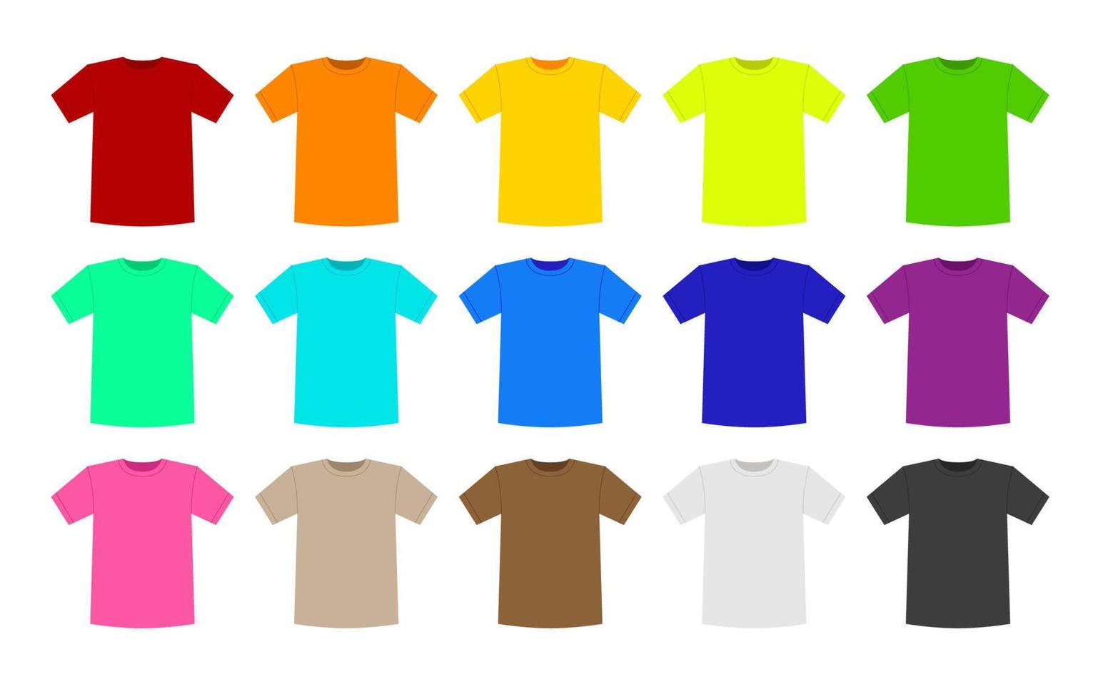 maquete de camiseta colorida plana vetor