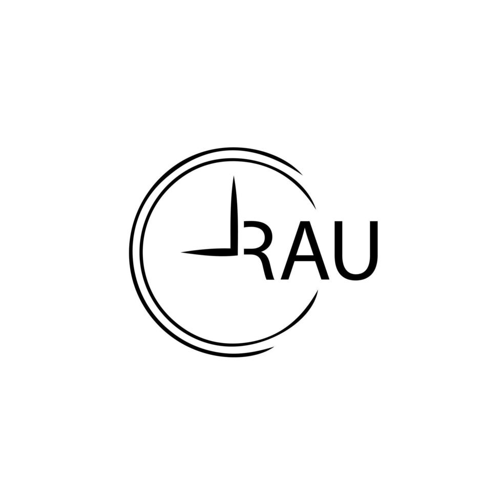 design de logotipo de carta rau em fundo branco. conceito de logotipo de letra de iniciais criativas rau. desenho de letra rau. vetor