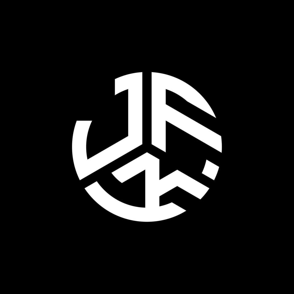 design de logotipo de carta jfk em fundo preto. conceito de logotipo de letra de iniciais criativas jfk. design de letra jfk. vetor