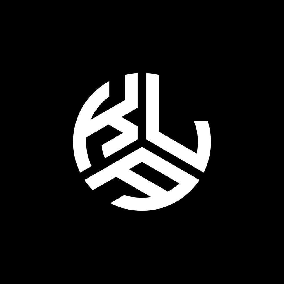 design de logotipo de carta kla em fundo preto. conceito de logotipo de letra de iniciais criativas kla. design de letra kla. vetor