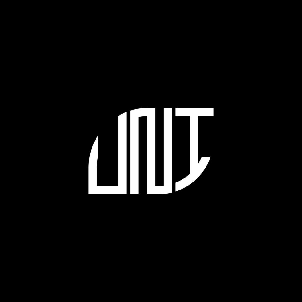 design de logotipo de letra uni em fundo preto. conceito de logotipo de letra de iniciais criativas uni. design de letra uni. vetor