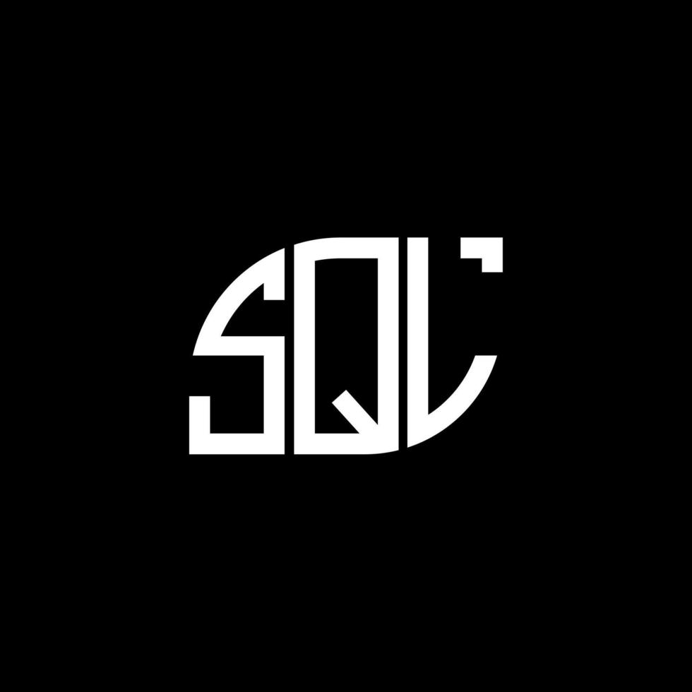 design de logotipo de carta sql em fundo preto. sql conceito de logotipo de letra de iniciais criativas. design de letra sql. vetor