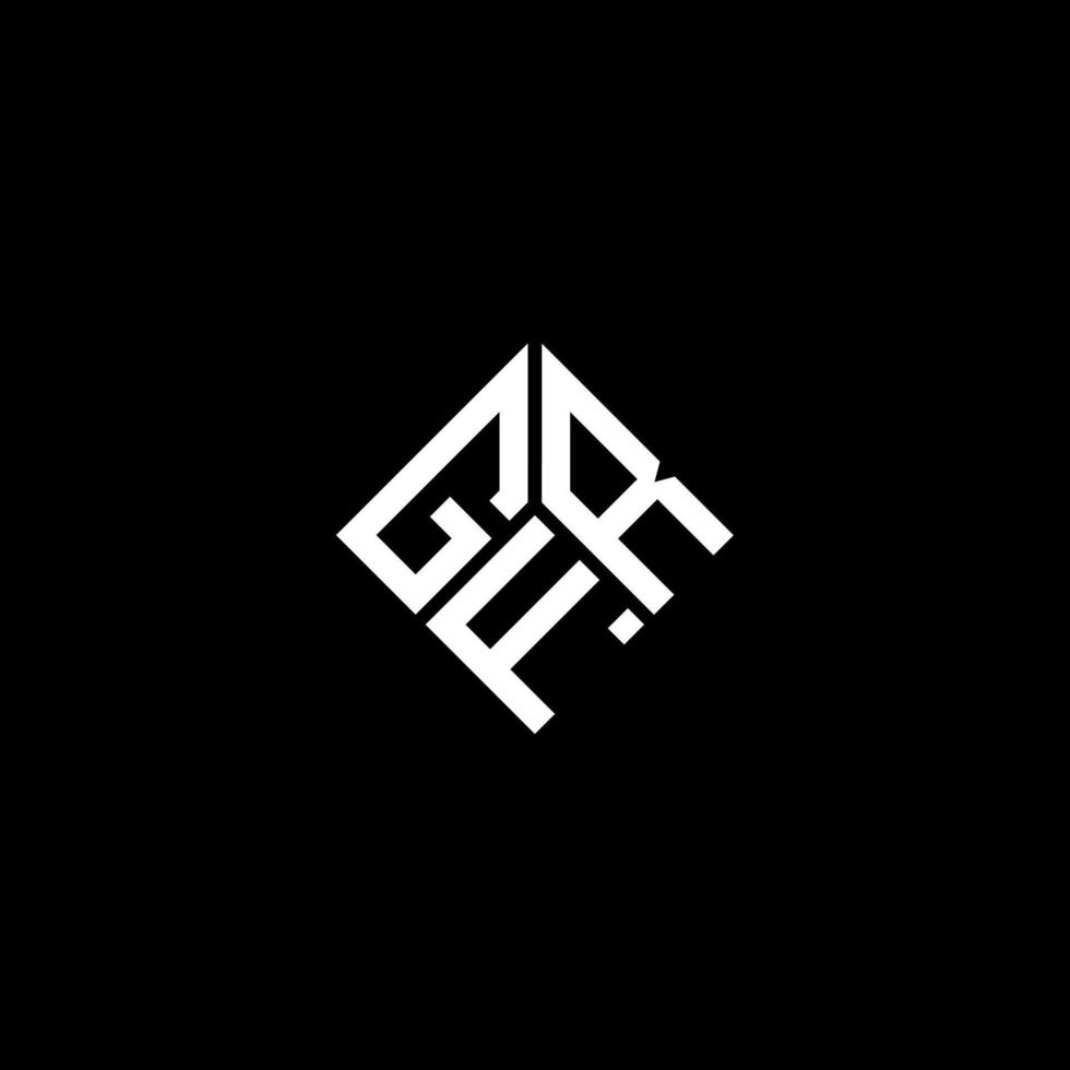 design de logotipo de carta gfr em fundo preto. conceito de logotipo de carta de iniciais criativas gfr. design de letra gfr. vetor