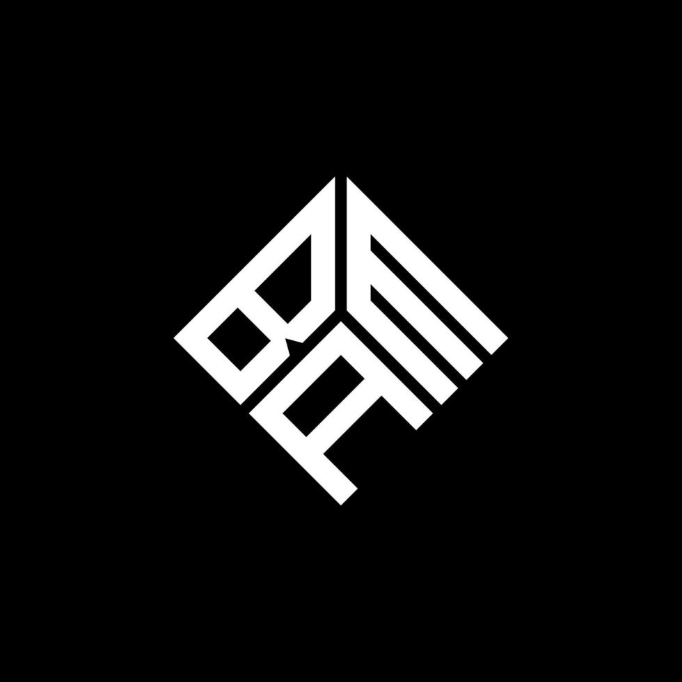 design de logotipo de carta bam em fundo preto. conceito de logotipo de letra de iniciais criativas bam. design de letra bam. vetor