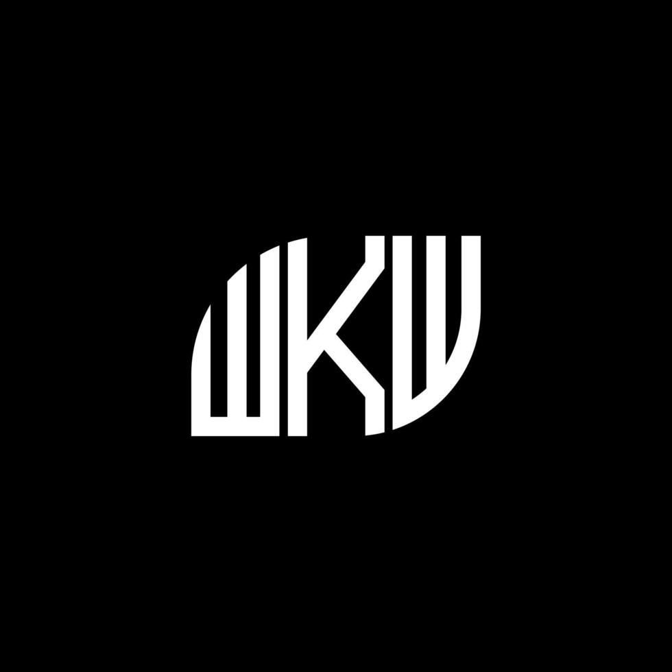 design de logotipo de carta wkw em fundo preto. conceito de logotipo de carta de iniciais criativas wkw. design de letra wkw. vetor
