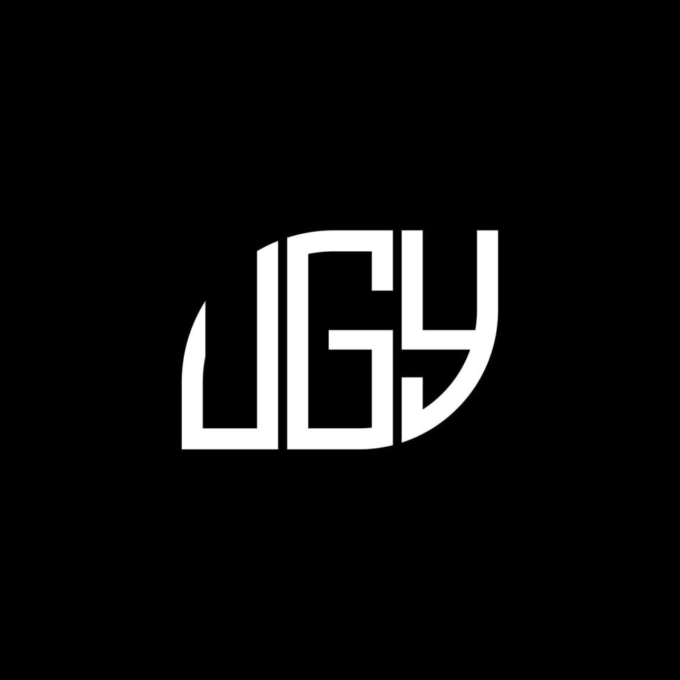 design de logotipo de letra ugy em fundo preto. conceito de logotipo de letra de iniciais criativas ugy. design de letra ugy. vetor