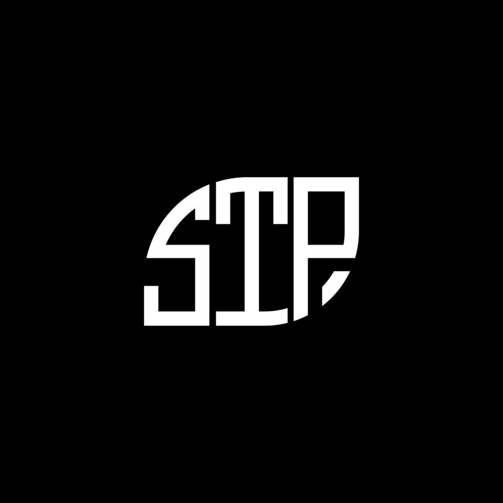 design de logotipo de letra stp em fundo preto. conceito de logotipo de letra de iniciais criativas stp. design de letra stp. vetor