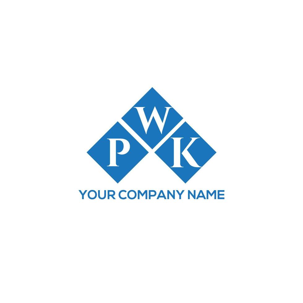 design de logotipo de carta pwk em fundo branco. conceito de logotipo de letra de iniciais criativas pwk. design de letra pwk. vetor