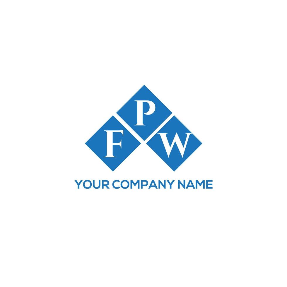 design de logotipo de carta fpw em fundo branco. conceito de logotipo de carta de iniciais criativas fpw. design de letra fpw. vetor