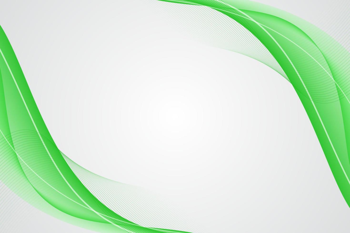 fundo de apresentação minimalista com design de linhas onduladas verdes vetor