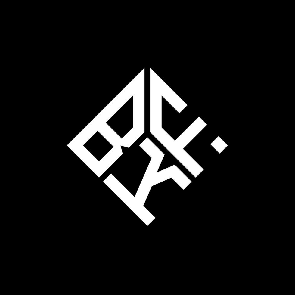design de logotipo de carta bkf em fundo preto. conceito de logotipo de carta de iniciais criativas bkf. design de letra bkf. vetor