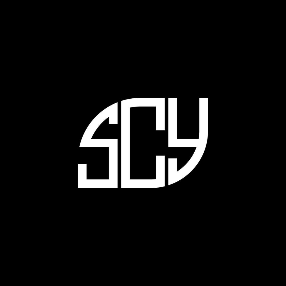 design de logotipo de carta scy em fundo preto. conceito de logotipo de letra de iniciais criativas scy. design de carta scy. vetor