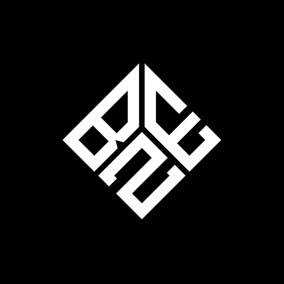 design de logotipo de carta bze em fundo preto. conceito de logotipo de letra de iniciais criativas bze. design de letra bze. vetor