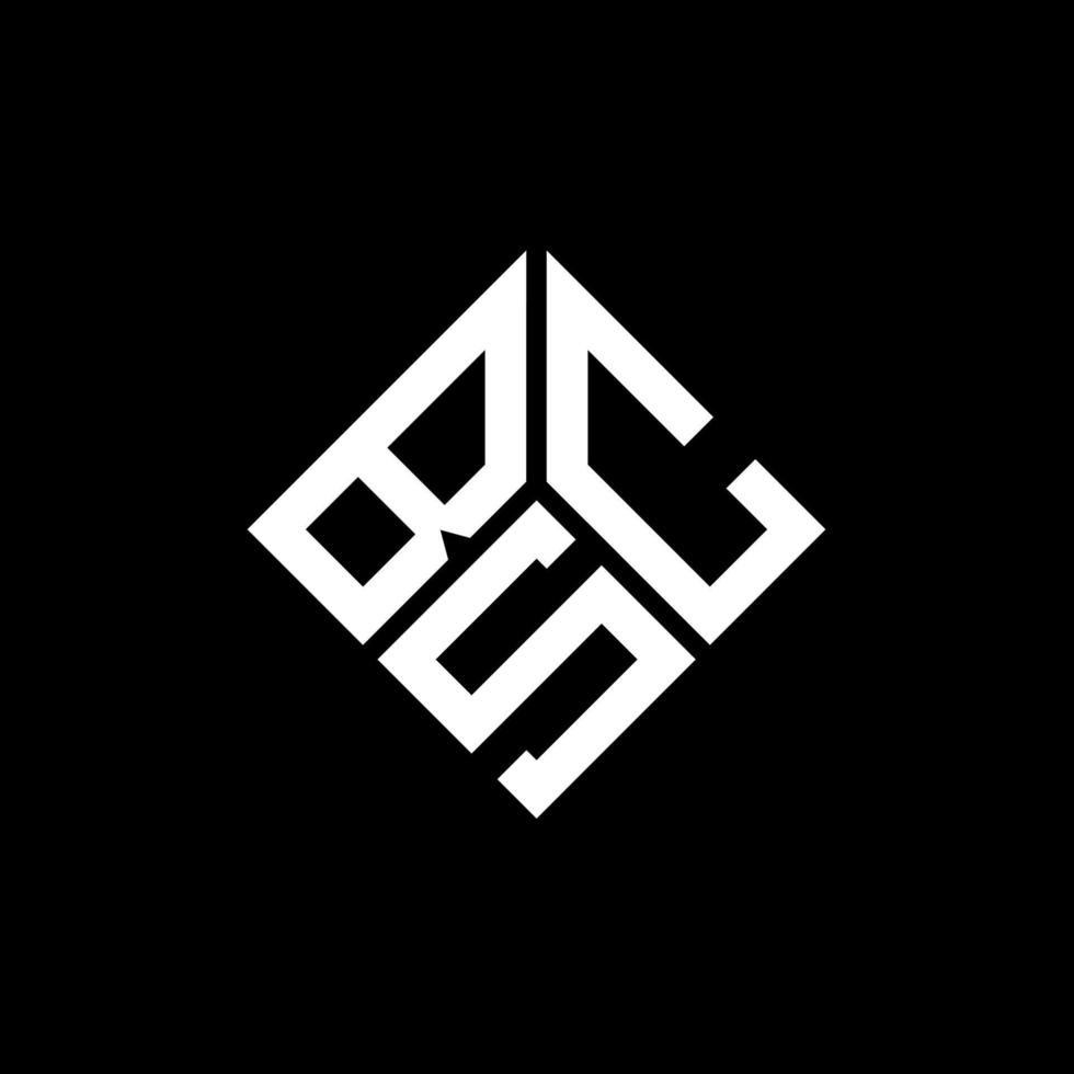 design de logotipo de letra bsc em fundo preto. conceito de logotipo de letra de iniciais criativas bsc. design de letra bsc. vetor
