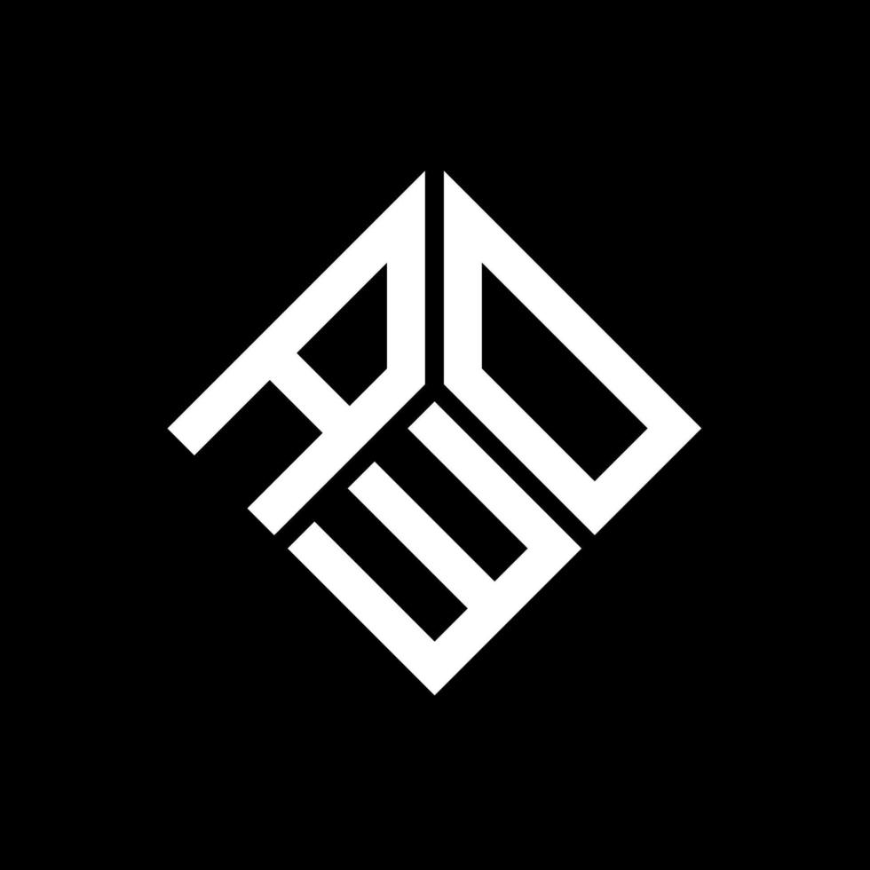 design de logotipo de letra awo em fundo preto. conceito de logotipo de letra de iniciais criativas awo. design de letra awo. vetor
