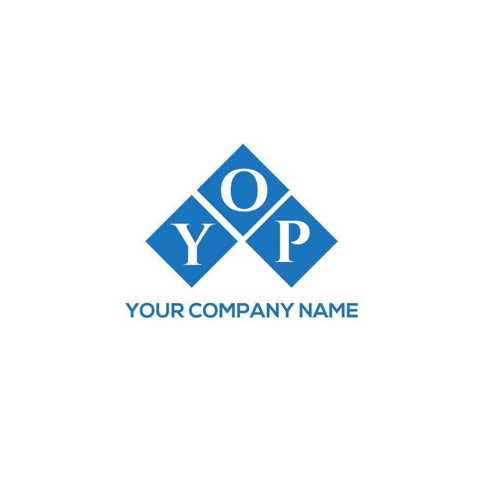 design de logotipo de carta yop em fundo branco. yop conceito de logotipo de letra de iniciais criativas. design de carta yop. vetor