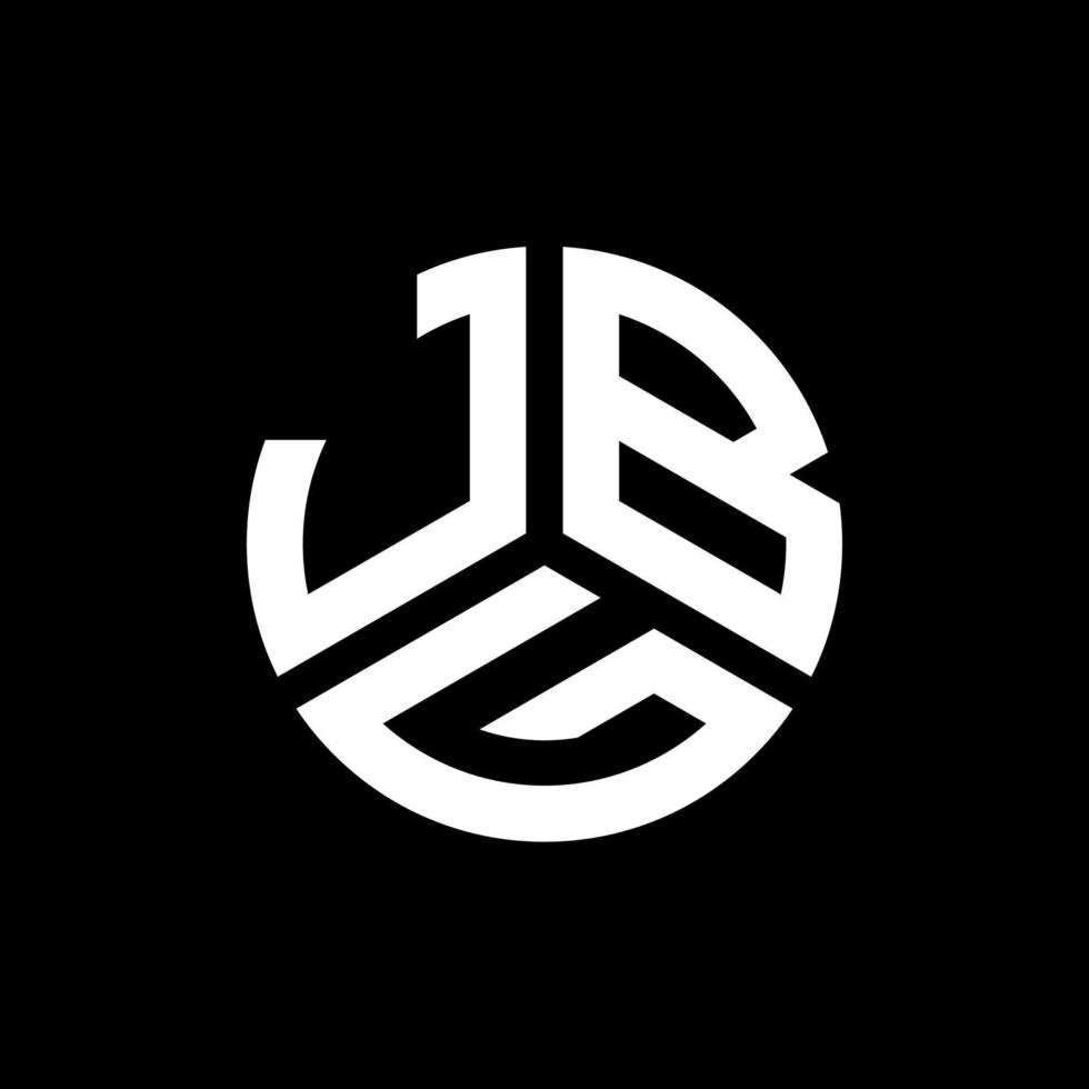 design de logotipo de carta jbg em fundo preto. conceito de logotipo de carta de iniciais criativas jbg. design de letra jbg. vetor