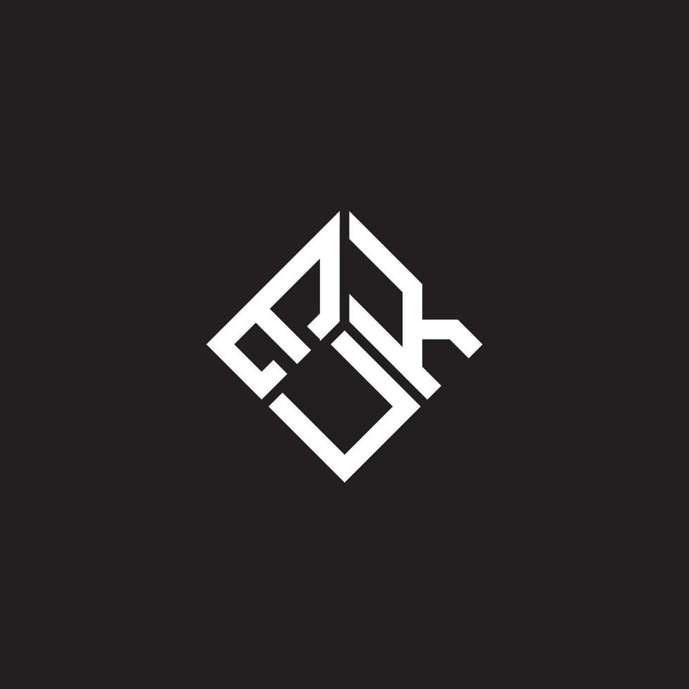 design de logotipo de carta euk em fundo preto. conceito de logotipo de letra de iniciais criativas do euk. design de letras euk. vetor
