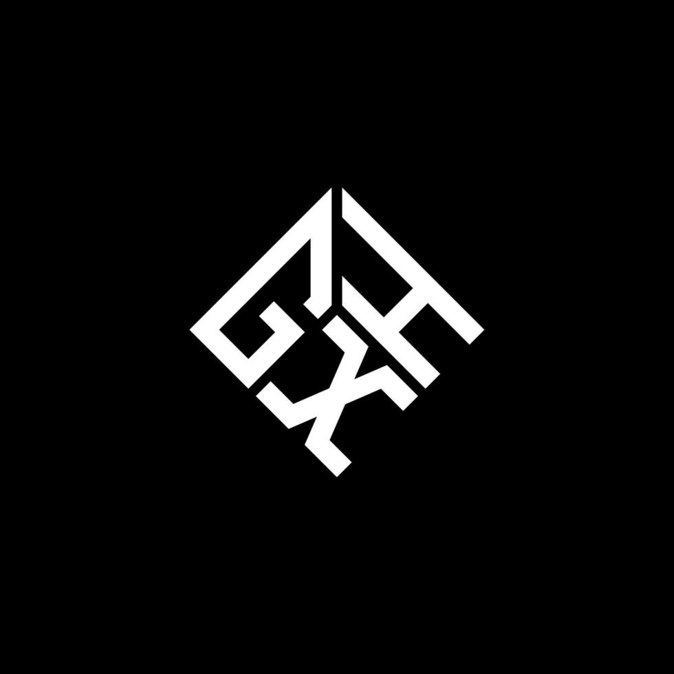 gxh carta logotipo design em fundo preto. gxh conceito de logotipo de carta de iniciais criativas. gxh design de letras. vetor