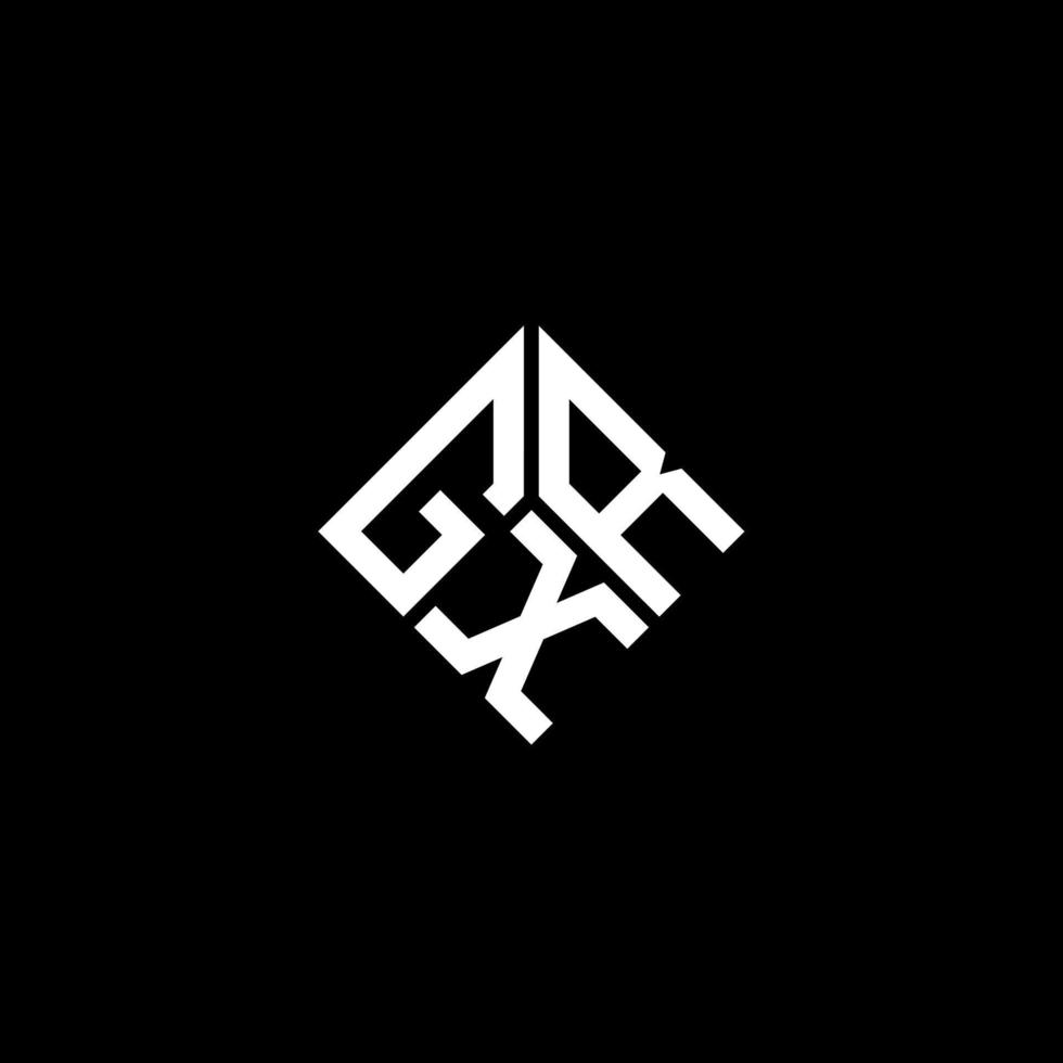 design de logotipo de carta gxr em fundo preto. conceito de logotipo de carta de iniciais criativas gxr. design de letra gxr. vetor