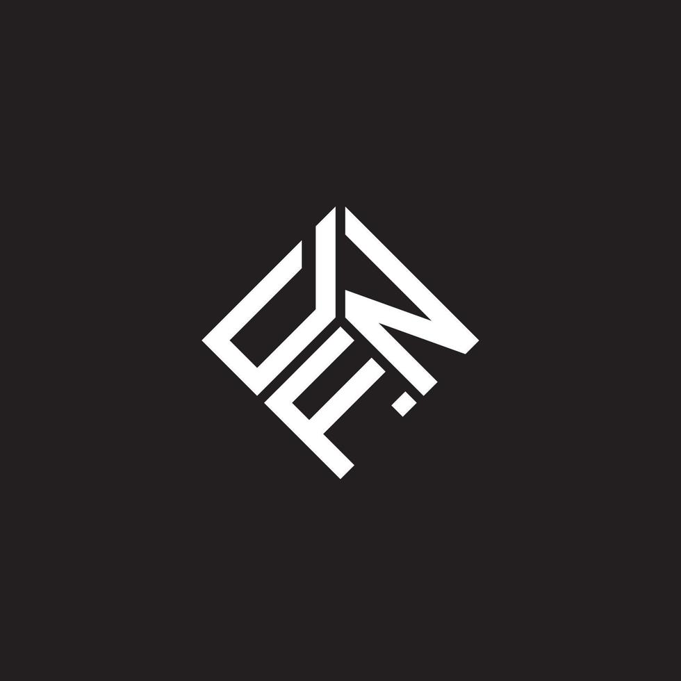 design de logotipo de carta dfn em fundo preto. conceito de logotipo de letra de iniciais criativas dfn. design de letra dfn. vetor
