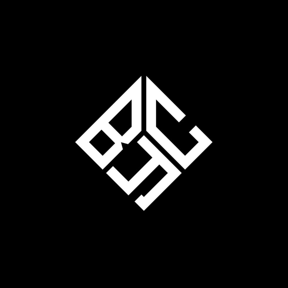 byc carta logotipo design em fundo preto. byc conceito de logotipo de letra de iniciais criativas. design de letra byc. vetor