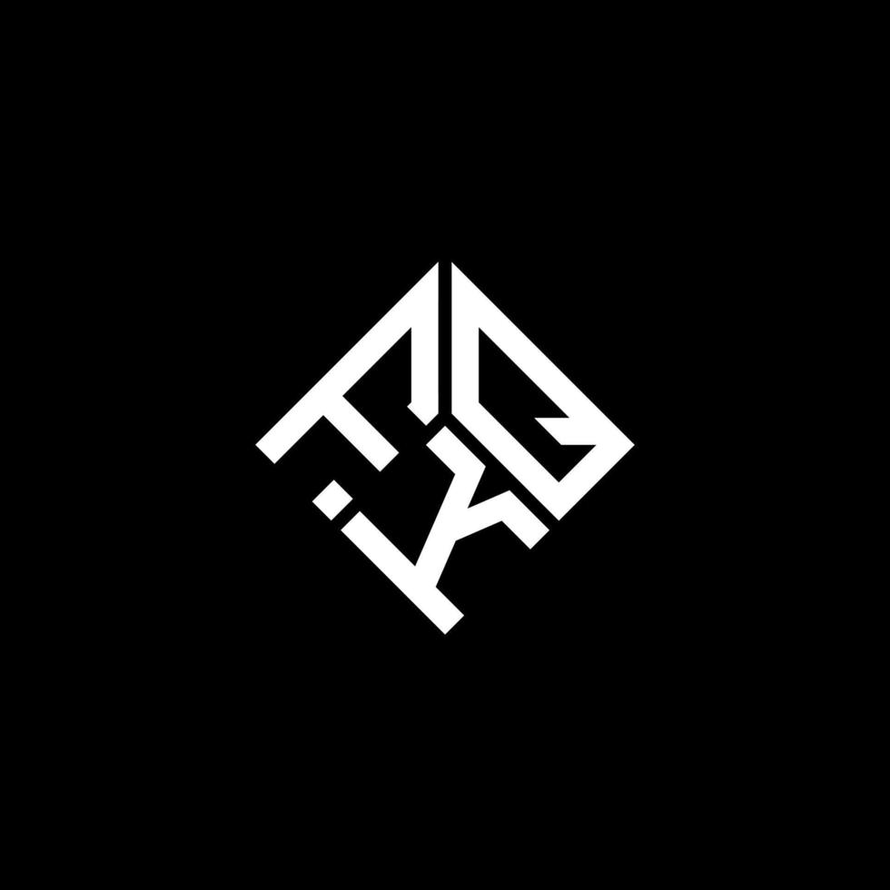 design de logotipo de letra fkq em fundo preto. conceito de logotipo de letra de iniciais criativas fkq. design de letra fkq. vetor