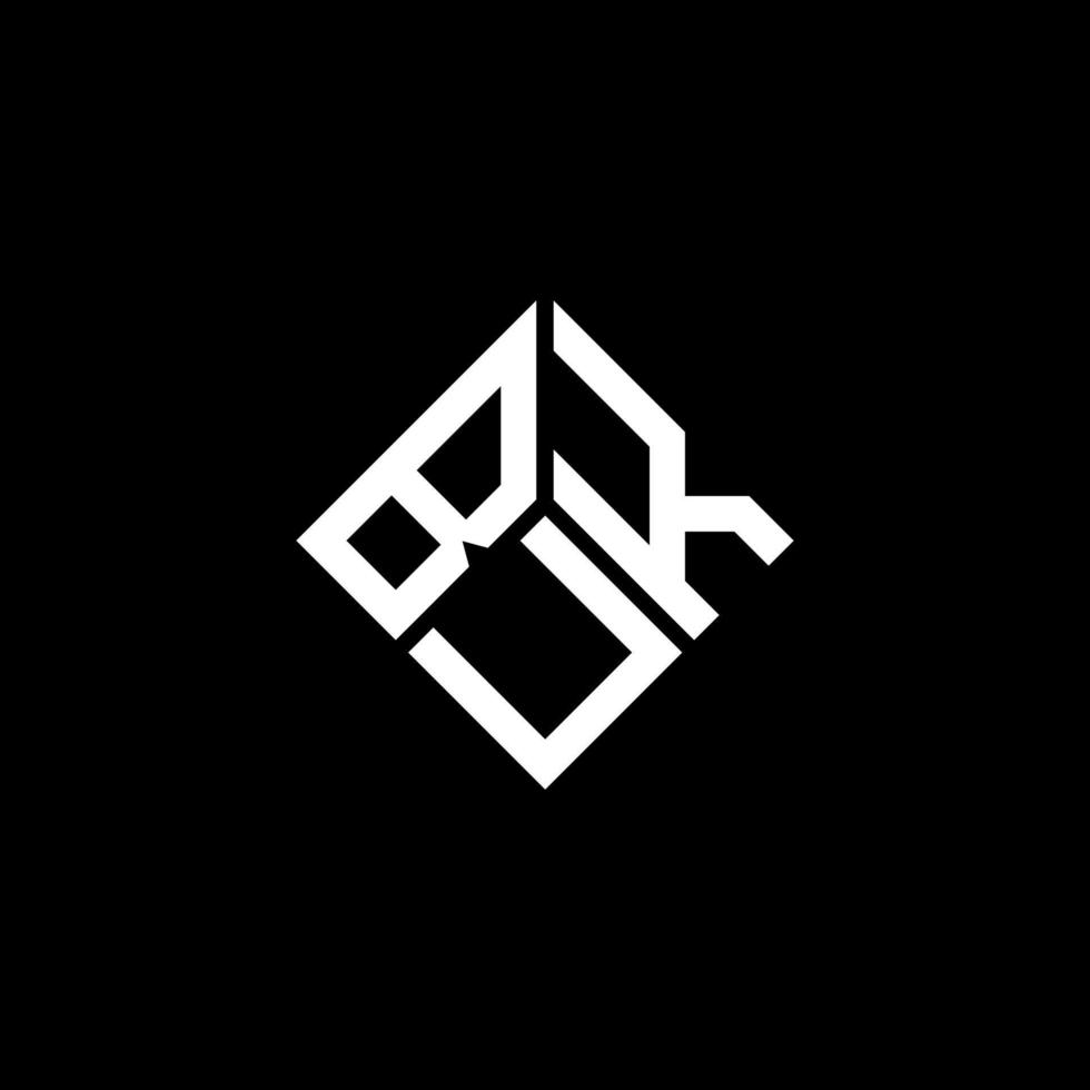design de logotipo de letra buk em fundo preto. buk conceito de logotipo de letra de iniciais criativas. design de letra buk. vetor