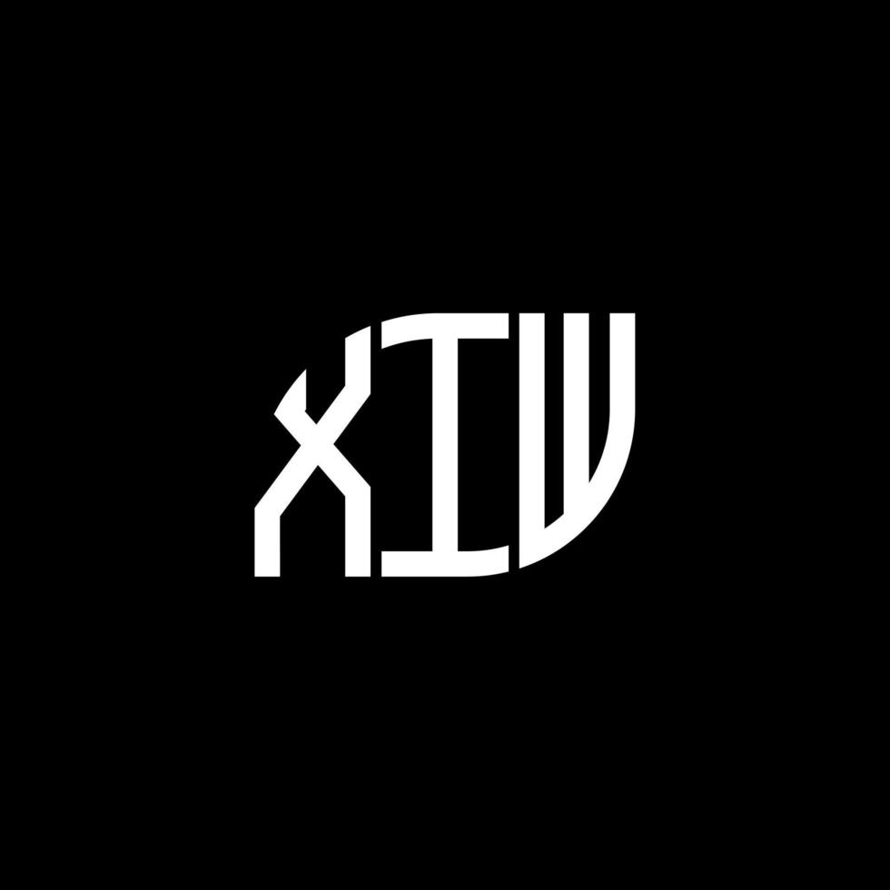 design de logotipo de carta xiw em fundo preto. conceito de logotipo de letra de iniciais criativas xiw. xiw design de letras. vetor